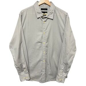 Banana Republic Mens Gray Slim Fit ‎ Cotton Long Sleeve Button Down Shirt